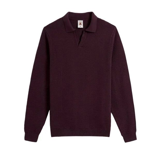 NEW Sweater Knit Polo (The Sebastian Long Sleeve Polo - Amethyst) - Picture 3 of 8
